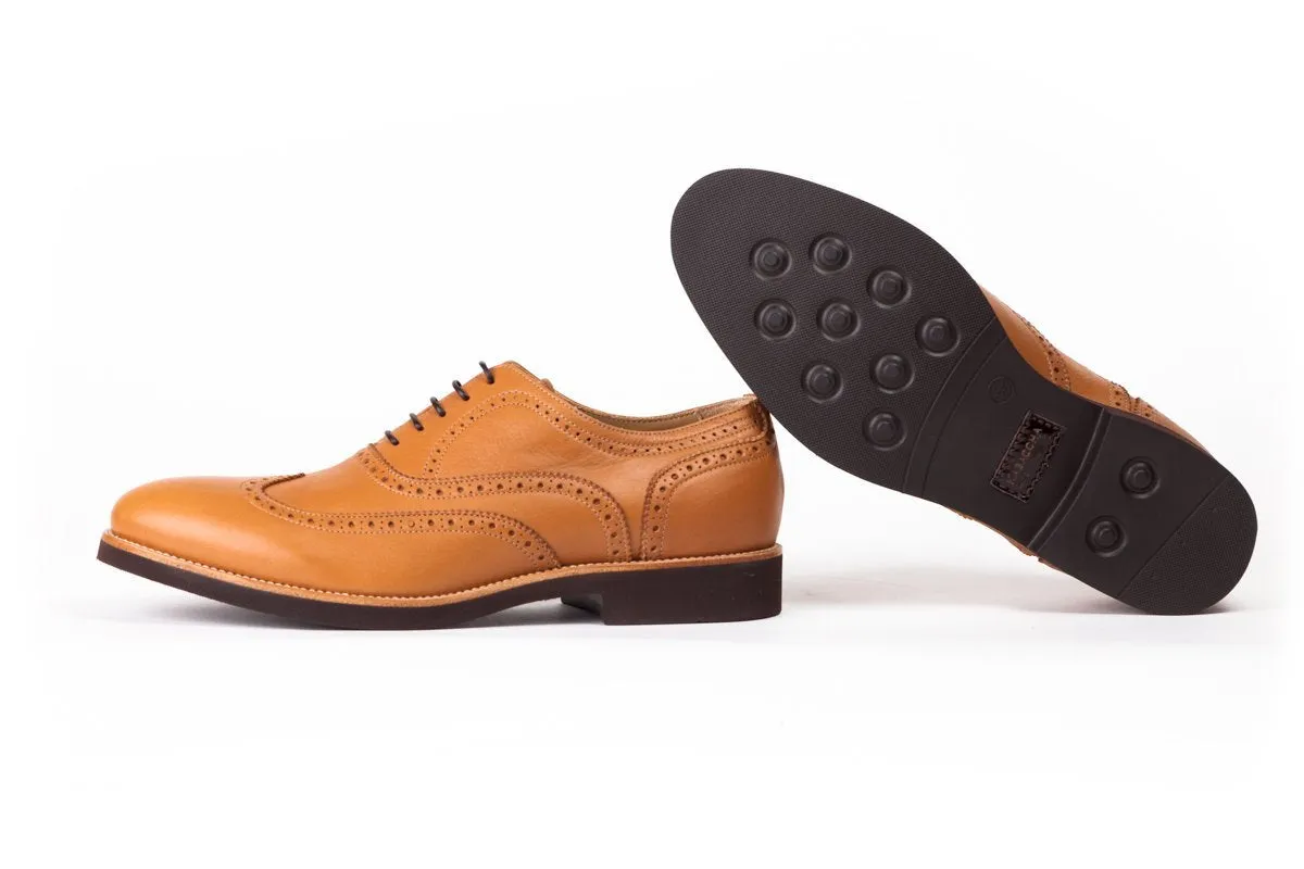 2017 Men's Tan & Brown Brogue Wingtip