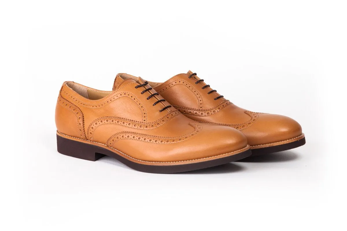 2017 Men's Tan & Brown Brogue Wingtip