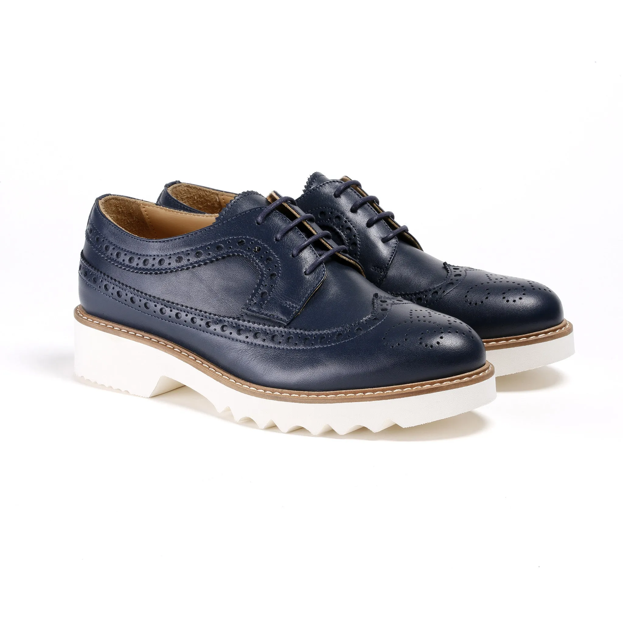 2017 Women's Navy Brogue Wingtip