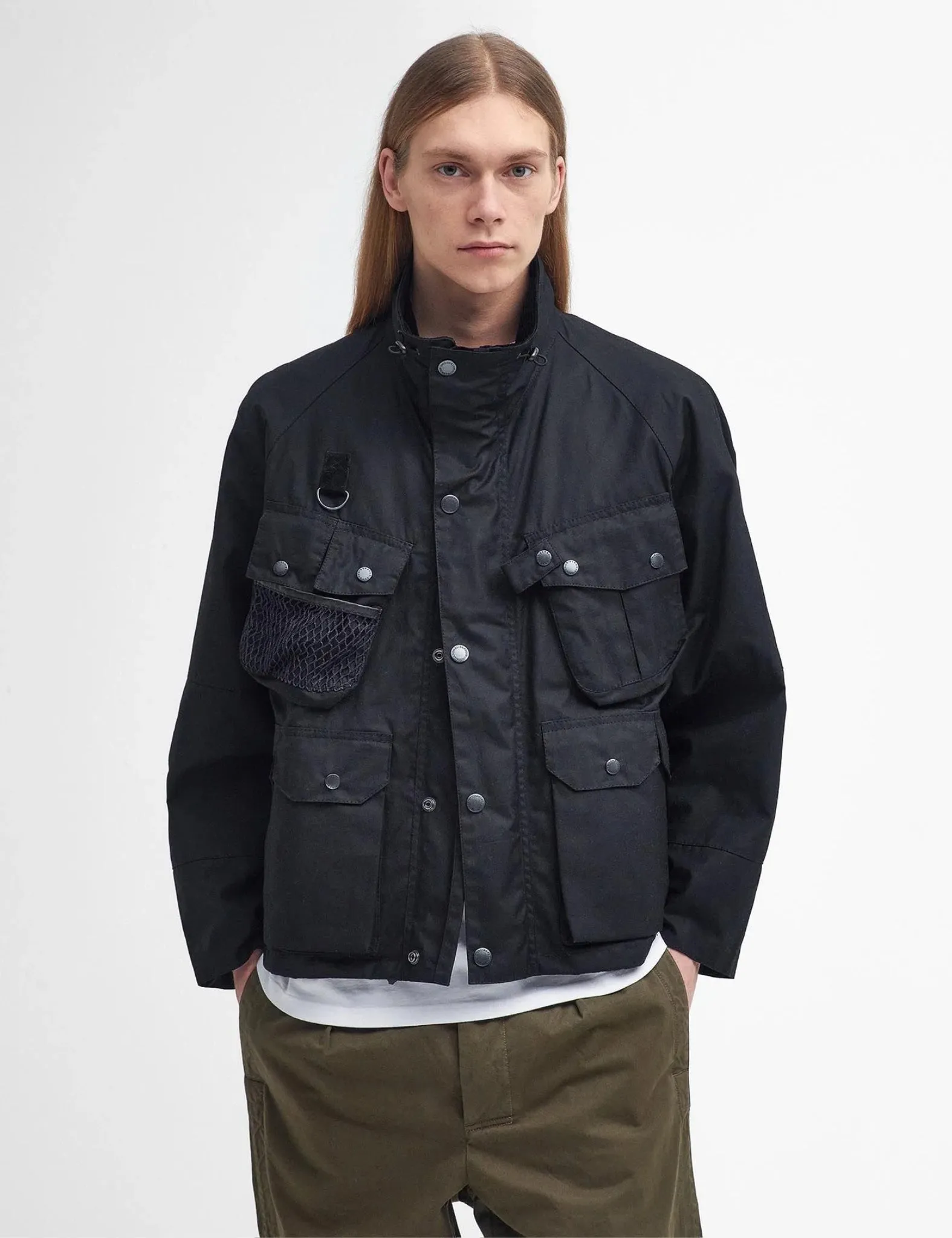 Barbour Heritage Modified Dryfly Waxed Jacket - Black