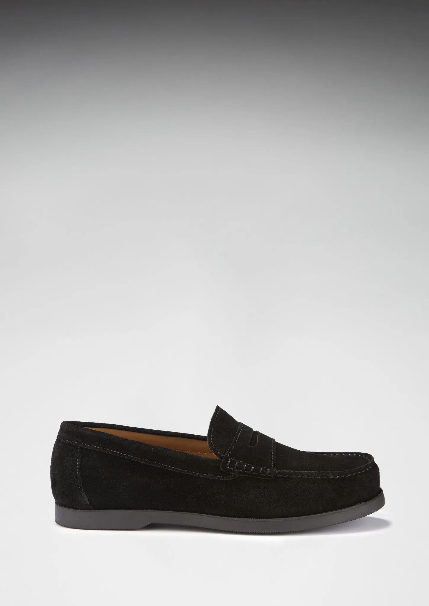 Boat Loafers, black suede