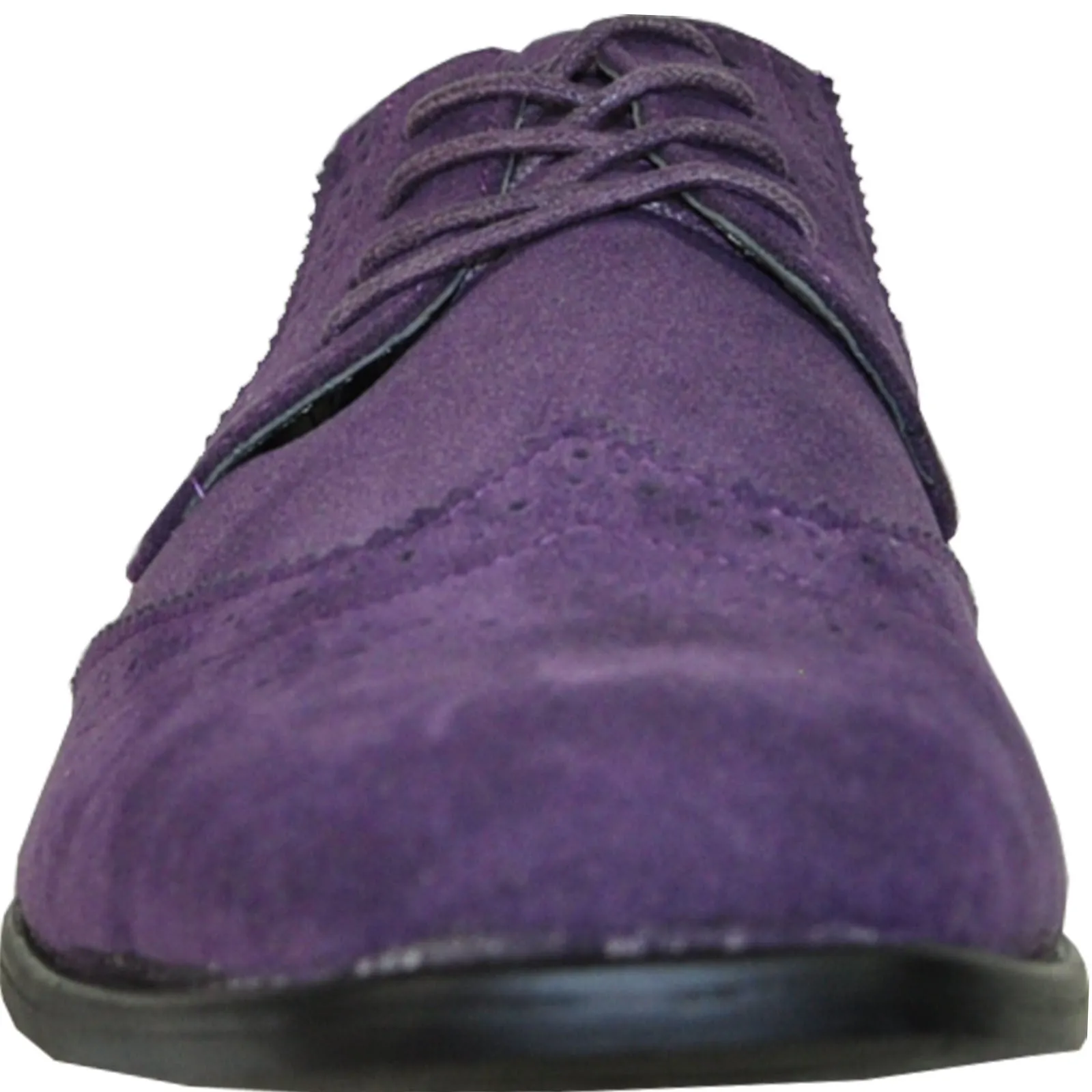 BRAVO Men Dress Shoe KING-3 Wingtip Oxford Shoe Purple