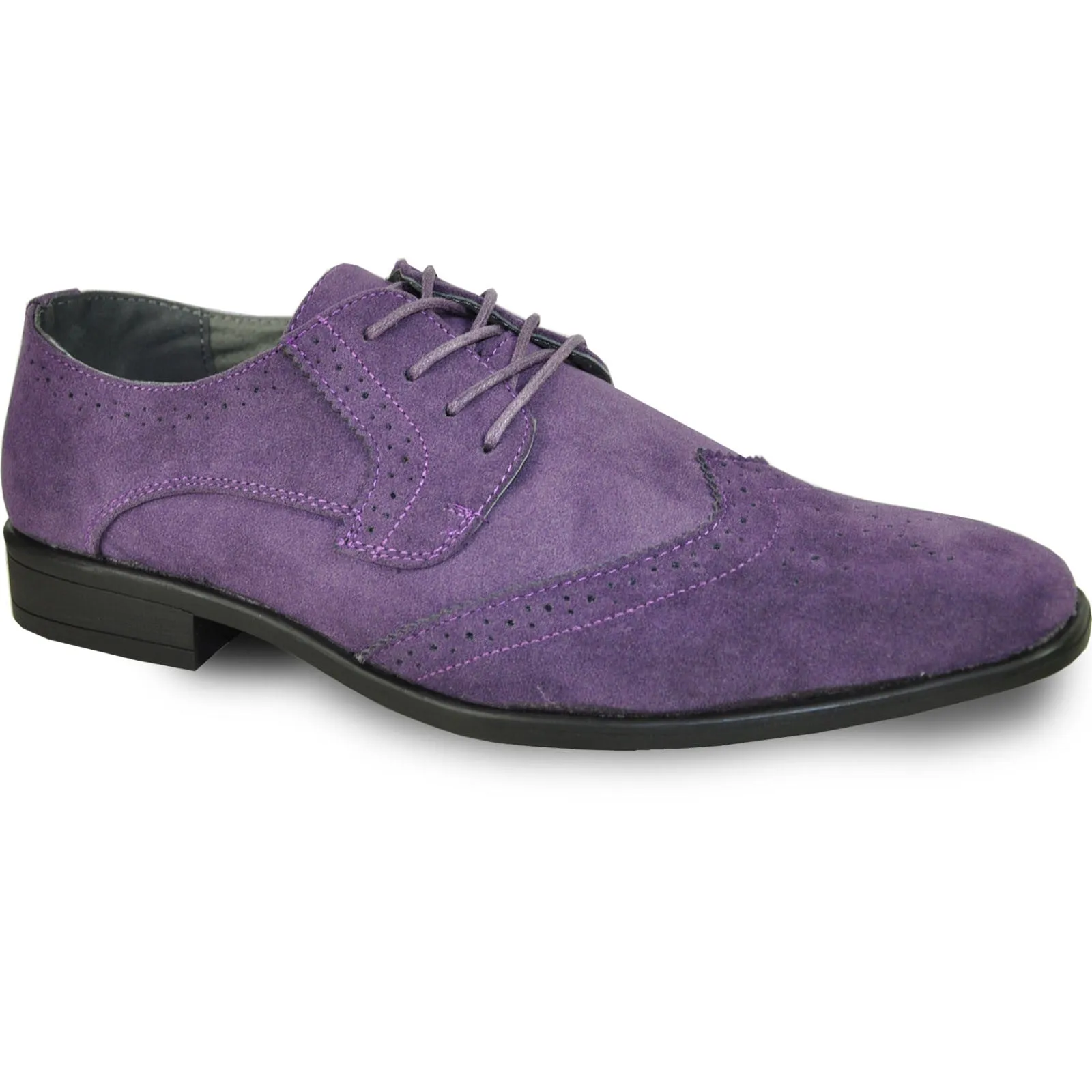 BRAVO Men Dress Shoe KING-3 Wingtip Oxford Shoe Purple