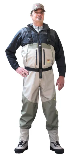 Caddis Mens Stone Zippered Deluxe Plus Breathable Stockingfoot Waders