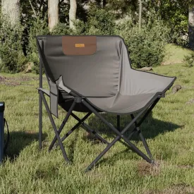 Camping Chairs with Pocket Foldable 2 pcs Grey