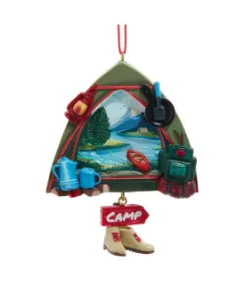 Camping Ornament with Lakeview & Camping Accessories