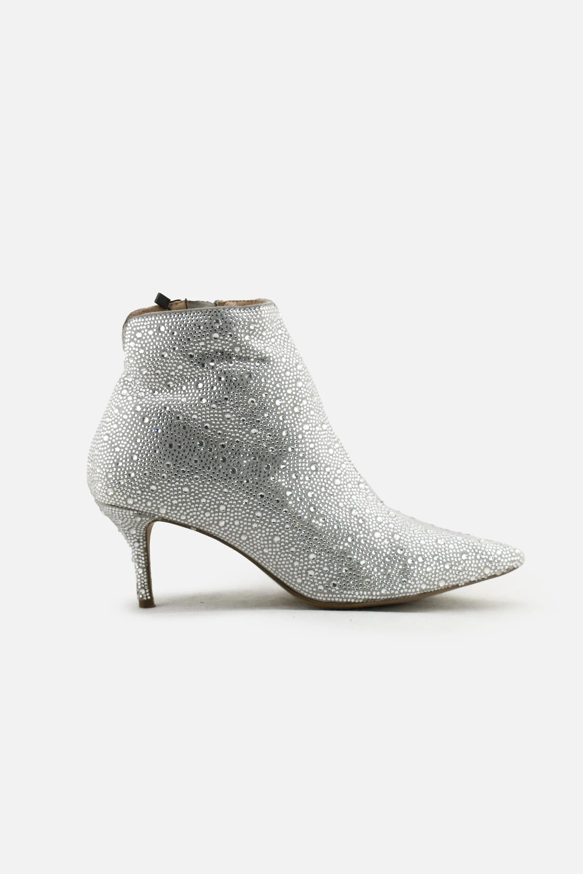 Charles Zipper Kitten Heels Ankle Boots | Textile