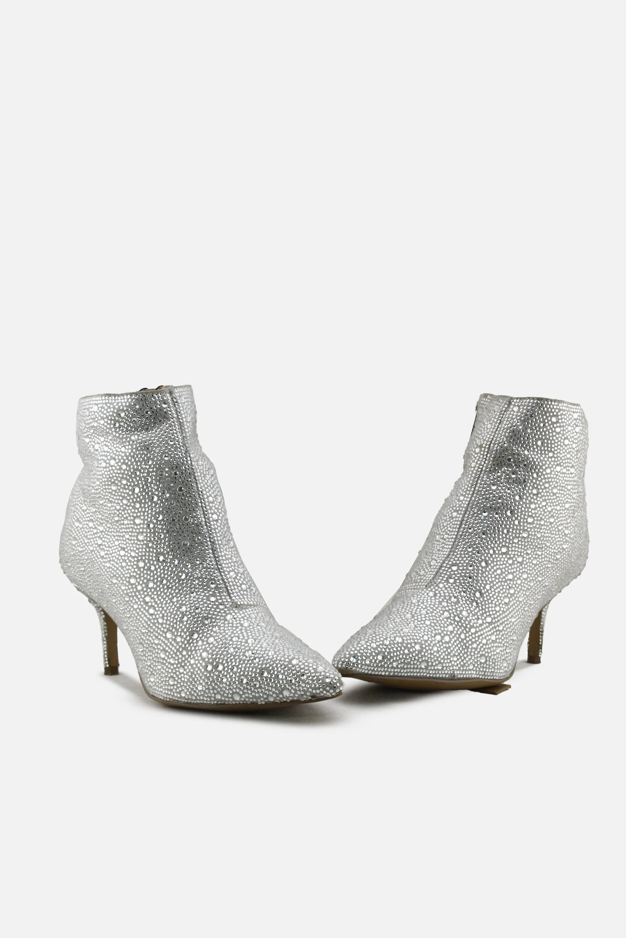 Charles Zipper Kitten Heels Ankle Boots | Textile