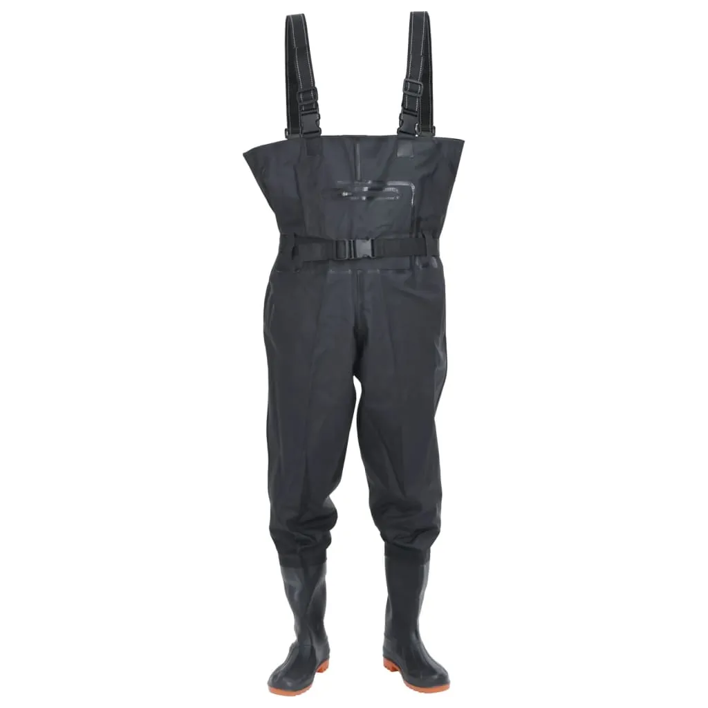 Chest Waders with Boots and Belt Black Size 38