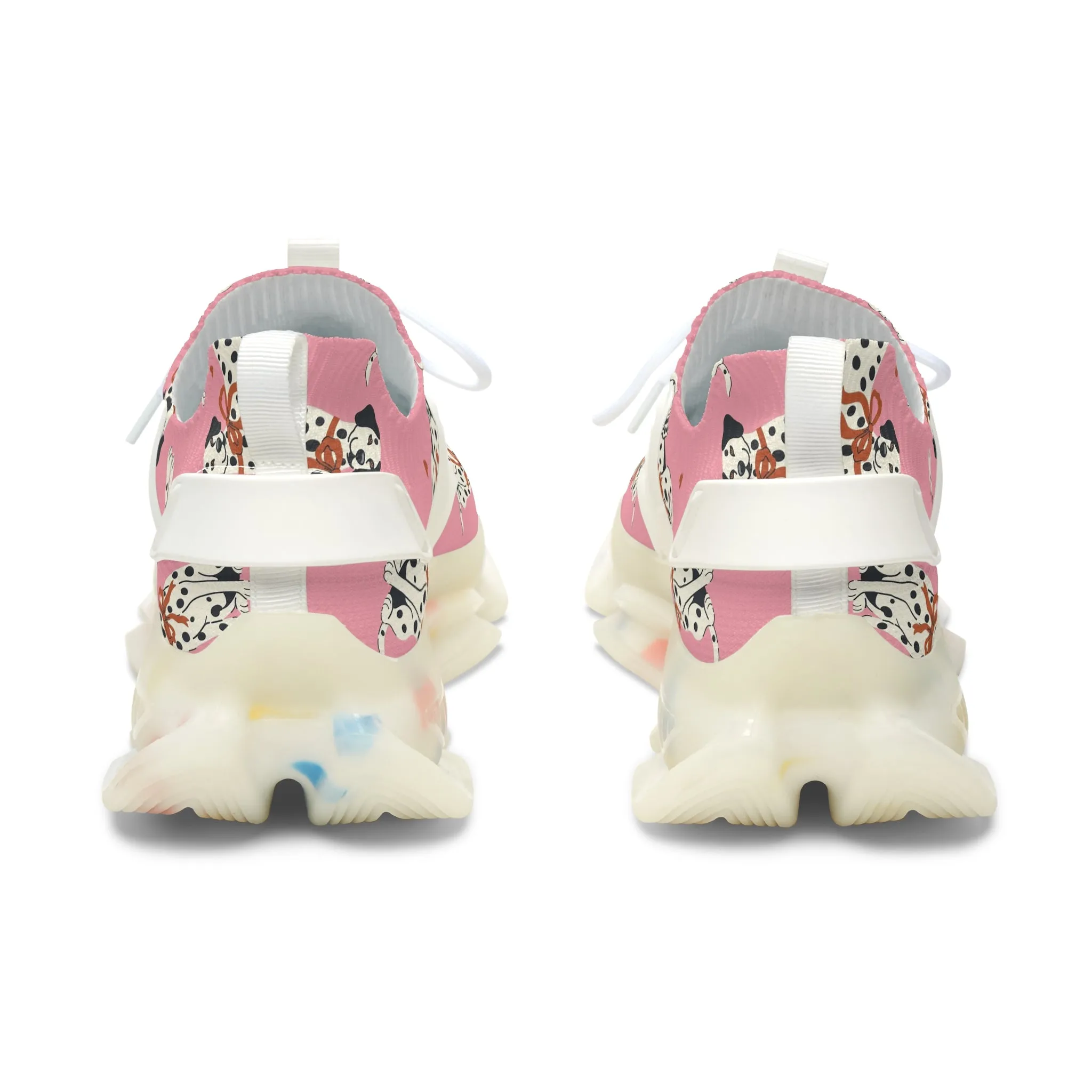 Dalmatian Dogs on Pink Background Women's Mesh Sneakers