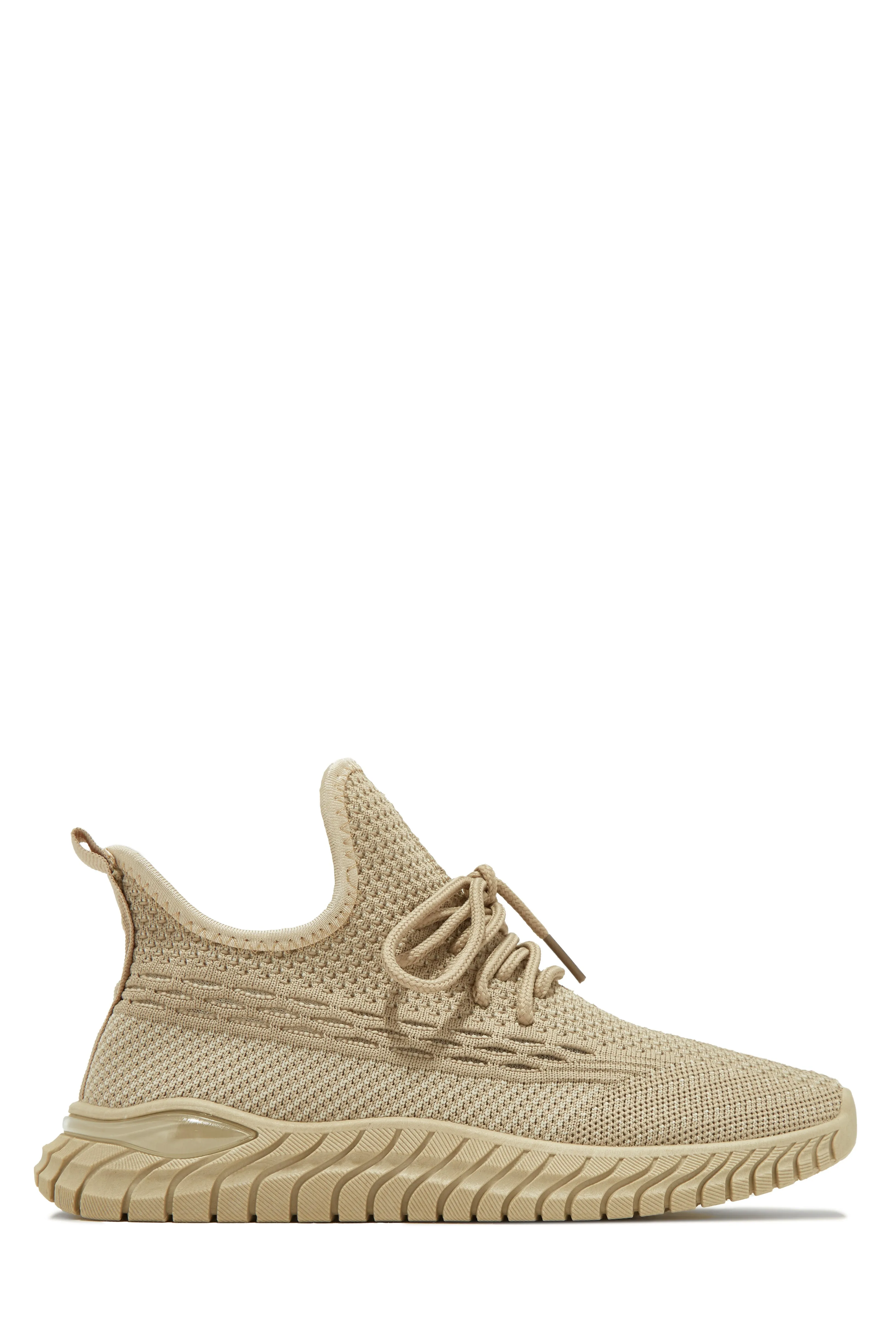 Determined Lace Up Sneakers - Nude