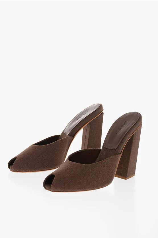 Giaborghini GIA COUTURE Open Toe Linen ROSIE Mules