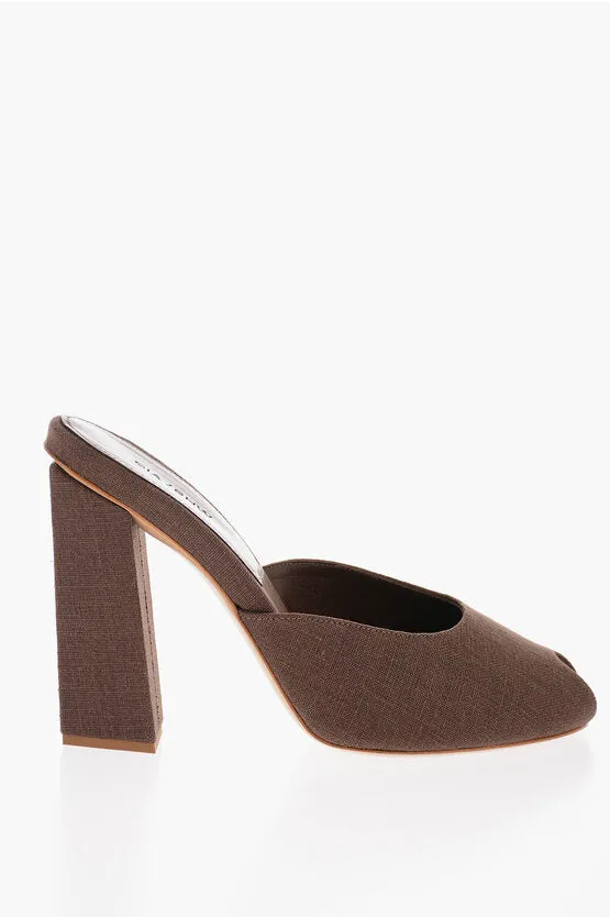 Giaborghini GIA COUTURE Open Toe Linen ROSIE Mules