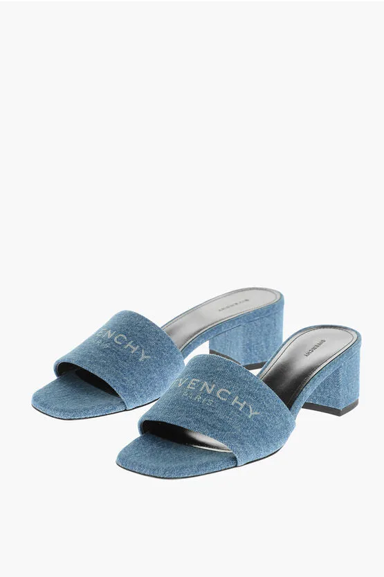 Givenchy Denim Sandals with Jacquard Logo