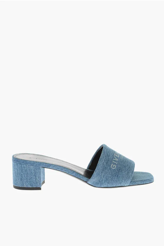 Givenchy Denim Sandals with Jacquard Logo