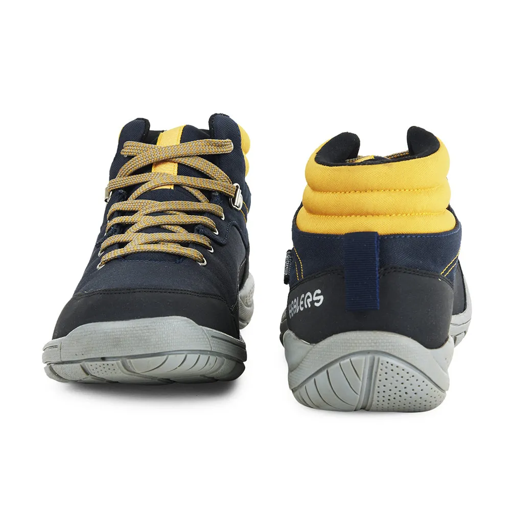 Healers Sports Navy Blue Trekking Lacing Shoes For Men RACE-2 By Liberty