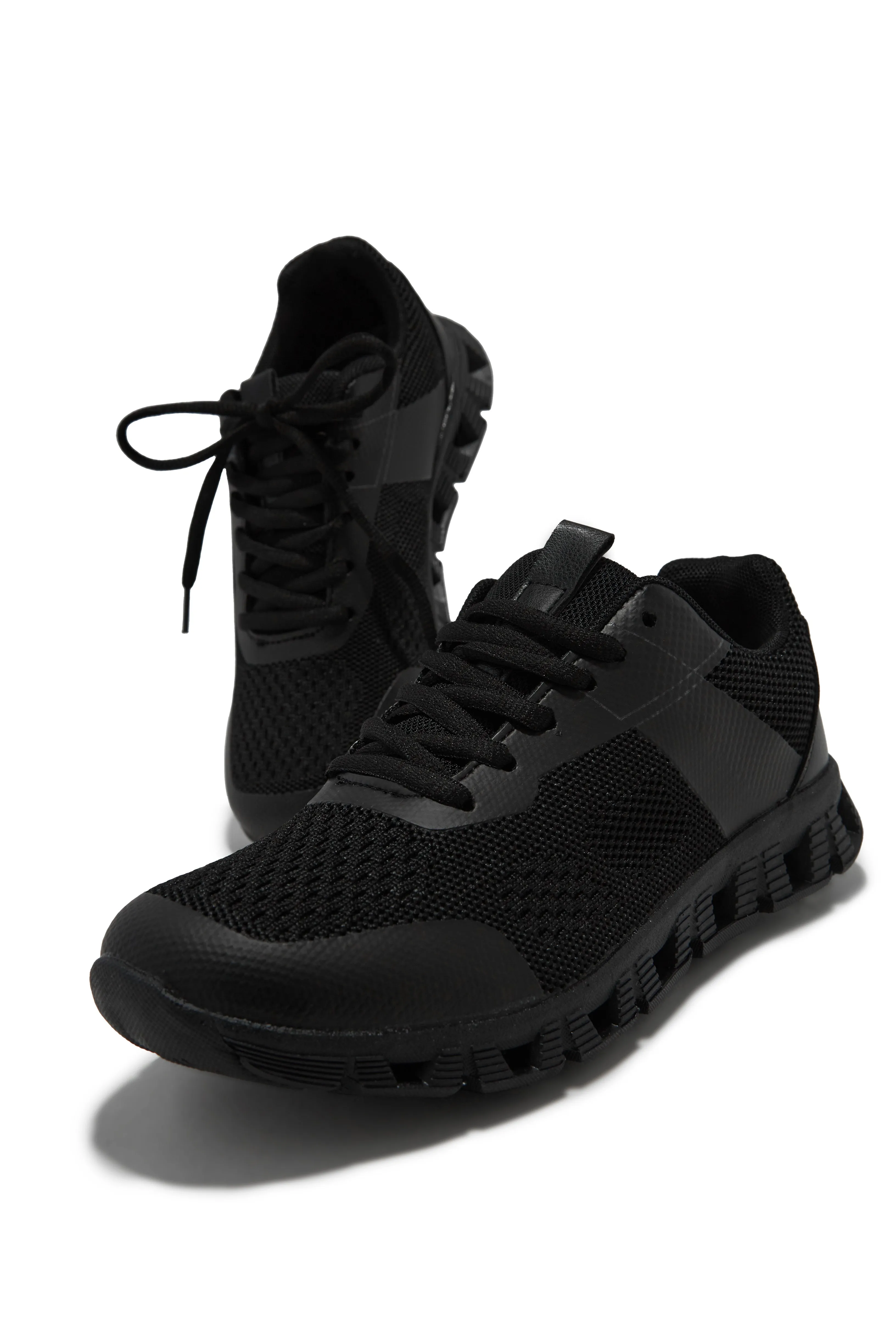 Jet Setter Lace Up Sneakers - Black