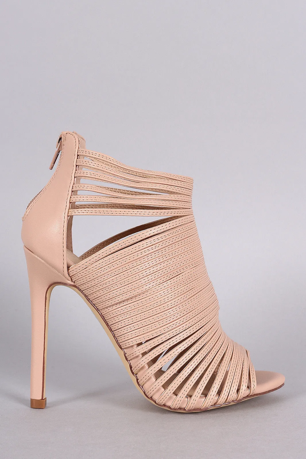 Liliana Strappy Peep Toe Caged Stiletto Heel