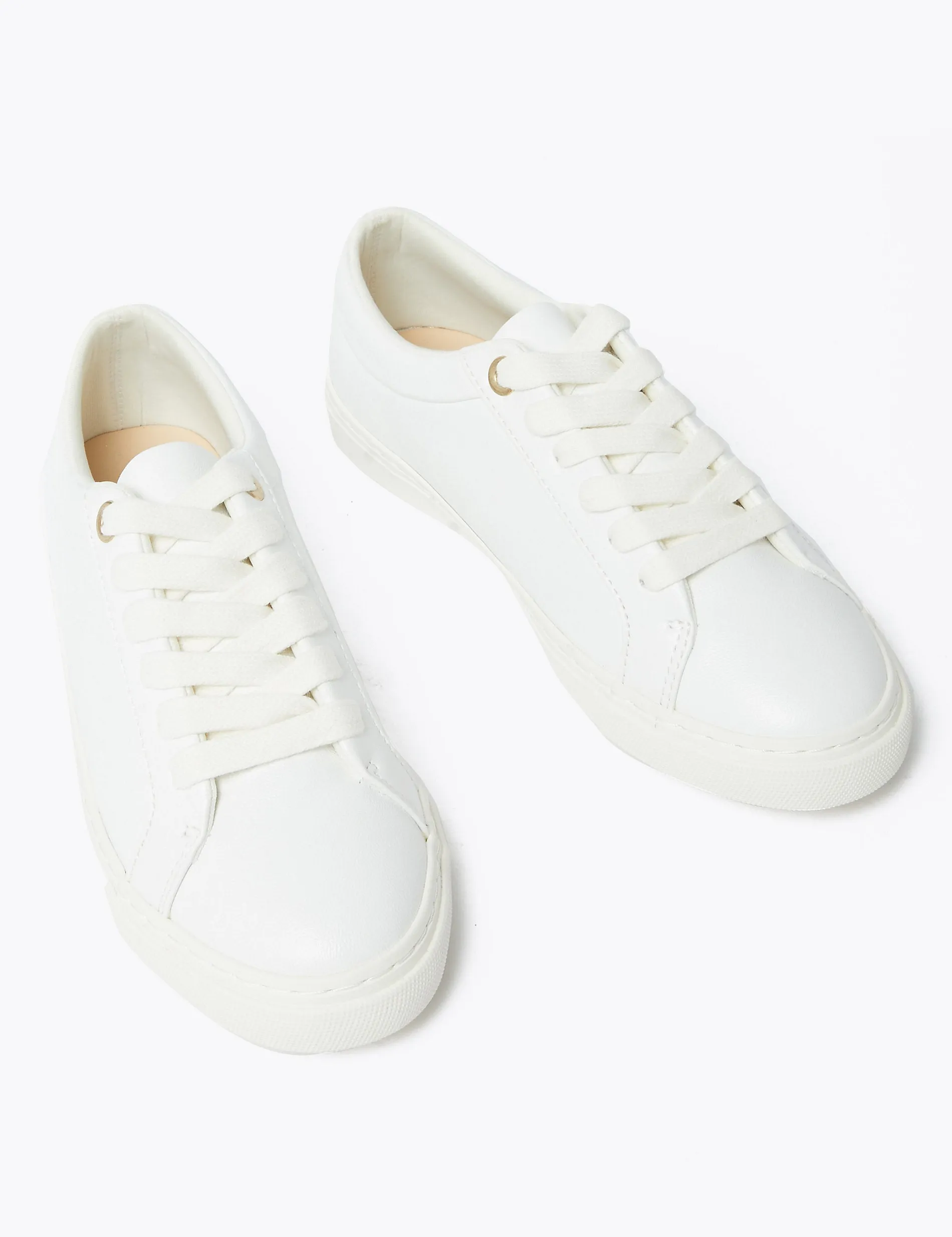 Marks & Spencer lace-up sneakers, white