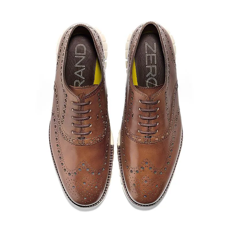 Men's ZEROGRAND Wingtip Oxford British Tan