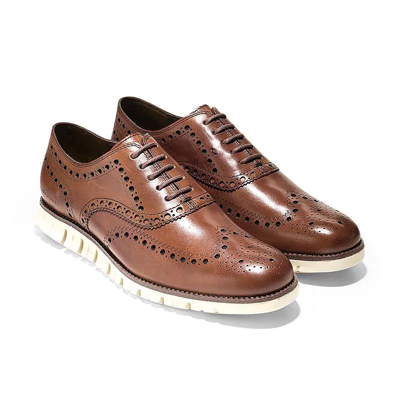 Men's ZEROGRAND Wingtip Oxford British Tan