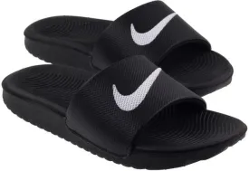 Nike Shoes Kids Kawa Slides Black White