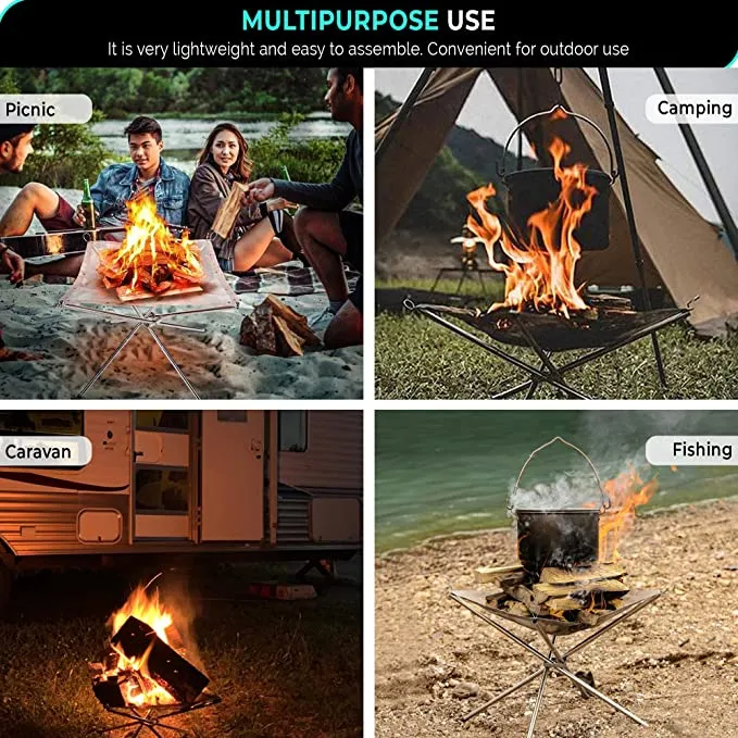 Outdoor Portable Stainless Steel Mesh Fire Pits Burner