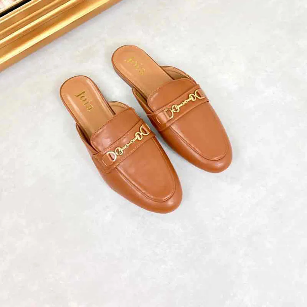 Penny Mule Loafers (Tan)