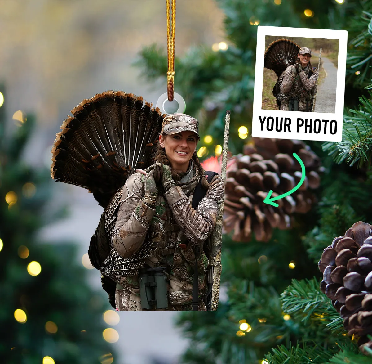 Personalized Photo Acrylic Ornament – Gift For Turkey Hunting Lover