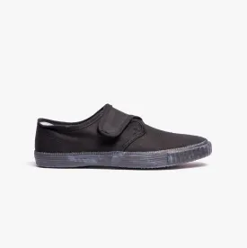 RILEY Touch Fasten Plimsolls Black