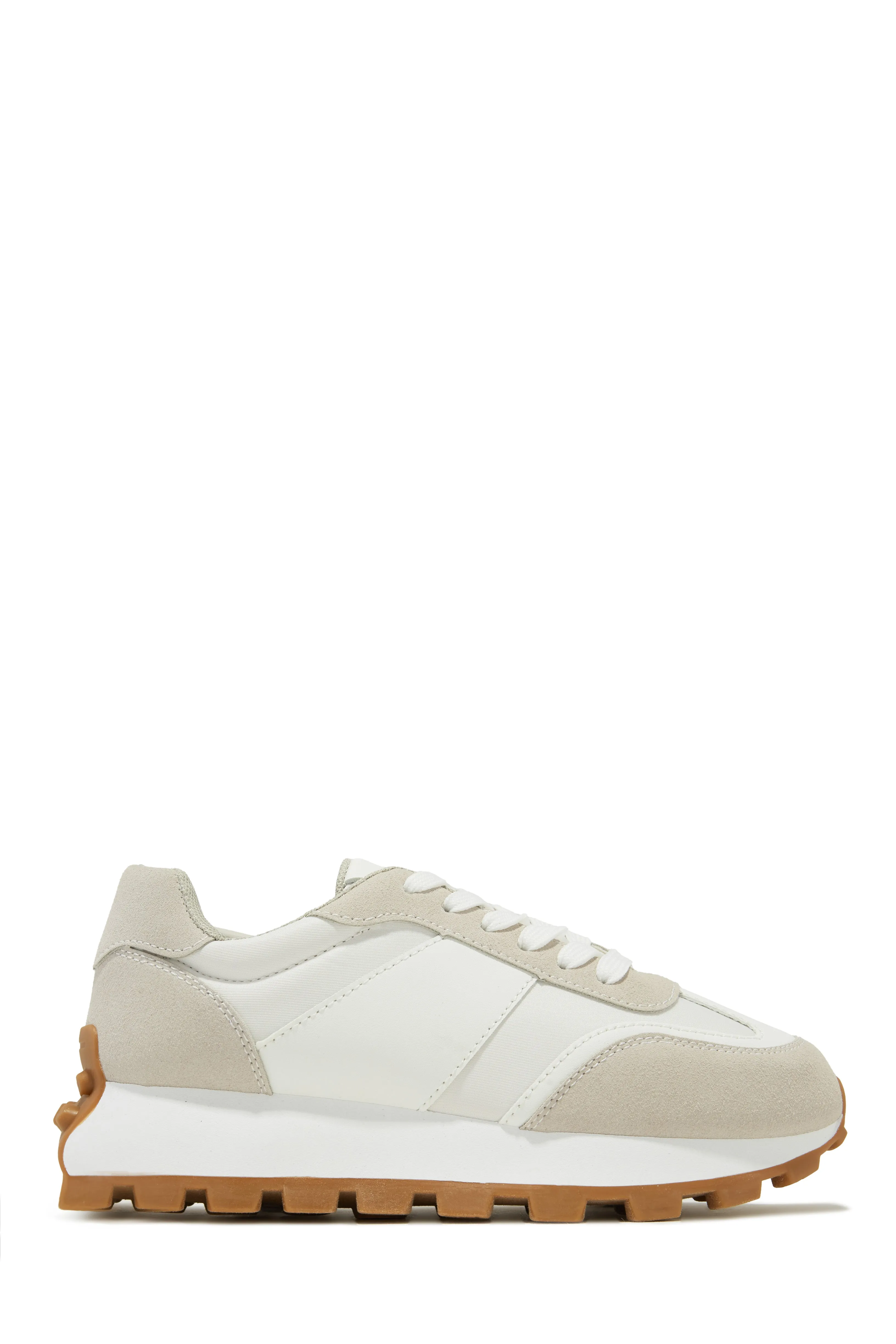 Set Goals Lace Up Sneakers - White