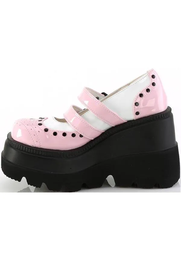 SHAKER-27 [Baby Pink-White Patent] | PLATFORMS [PREORDER]