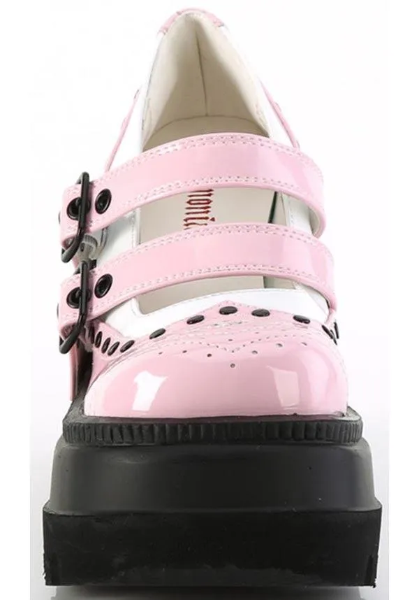 SHAKER-27 [Baby Pink-White Patent] | PLATFORMS [PREORDER]