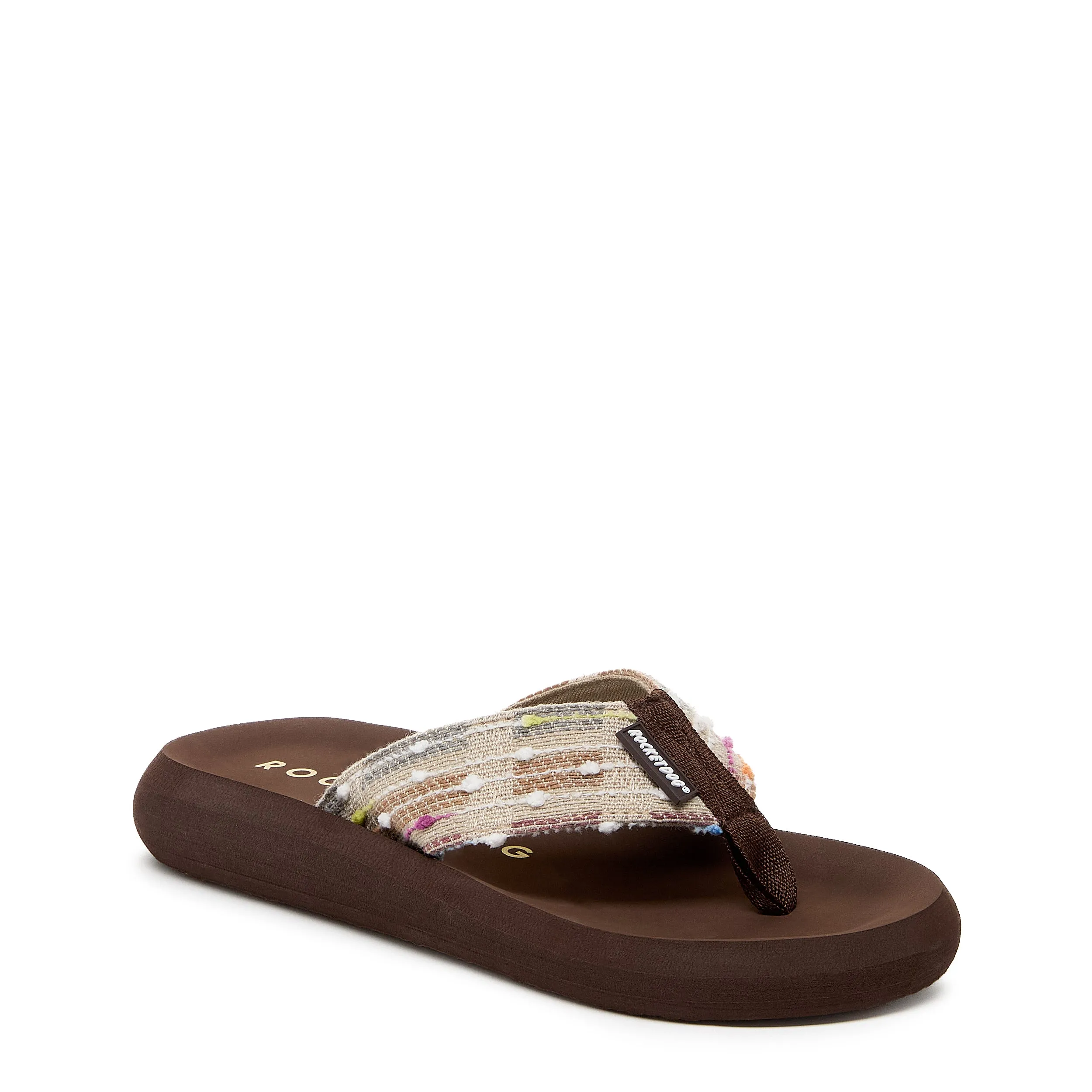 Spotlight Brown Multi Woven Flip Flop