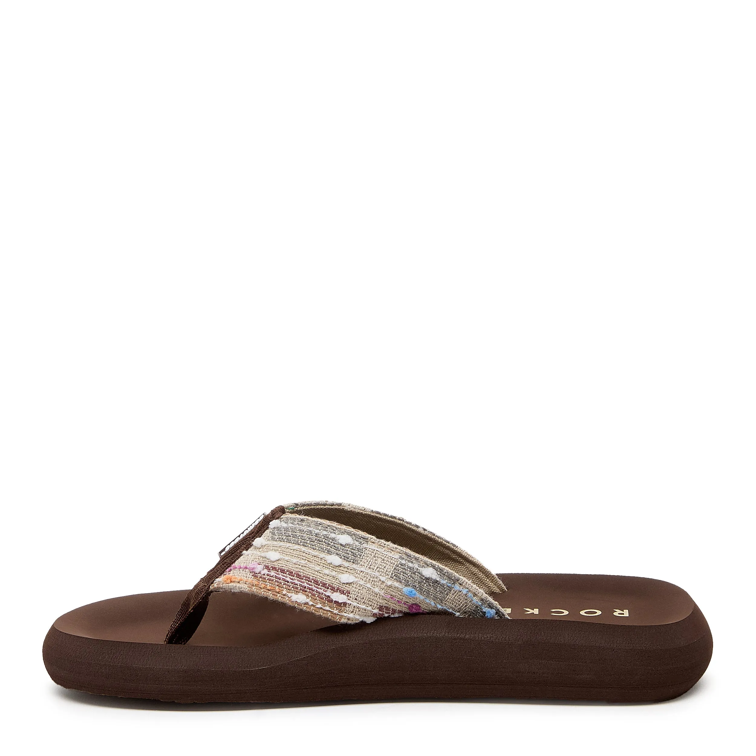 Spotlight Brown Multi Woven Flip Flop