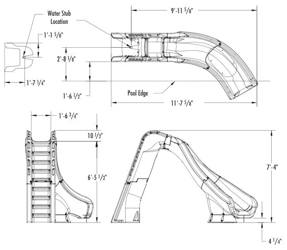 SR Smith Typhoon Slide - Left Turn - Sandstone