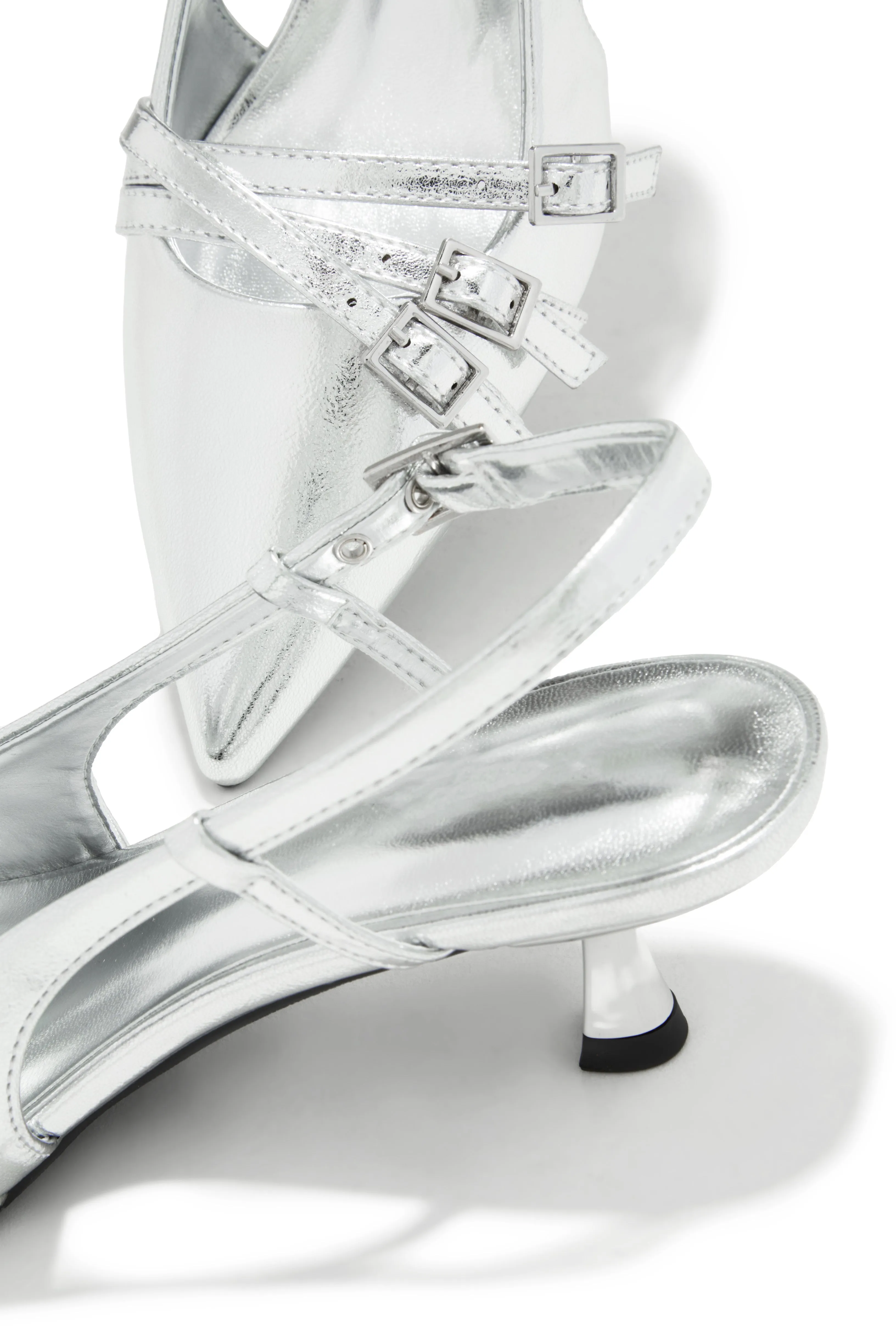 Stassia Kitten Heels - Silver