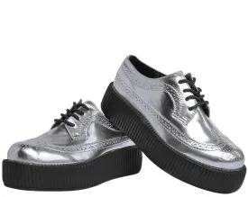 T.U.K SILVER WINGTIP BROGUE VIVA LOW CREEPER