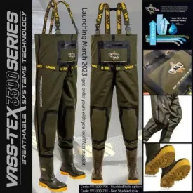 Vass 3300 Breathable Chest waders Khaki with studs