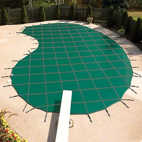 Yard Guard Deck-Lock Mesh Safety Cover - 14' X 28' With Center Step- Green