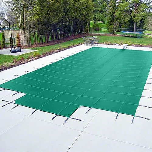 Yard Guard Deck-Lock Mesh Safety Cover - 14' X 28' With Center Step- Green