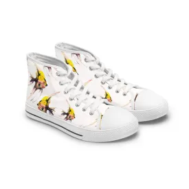 Yellow Tropical Exotic Fish Women's High Top Sneakers